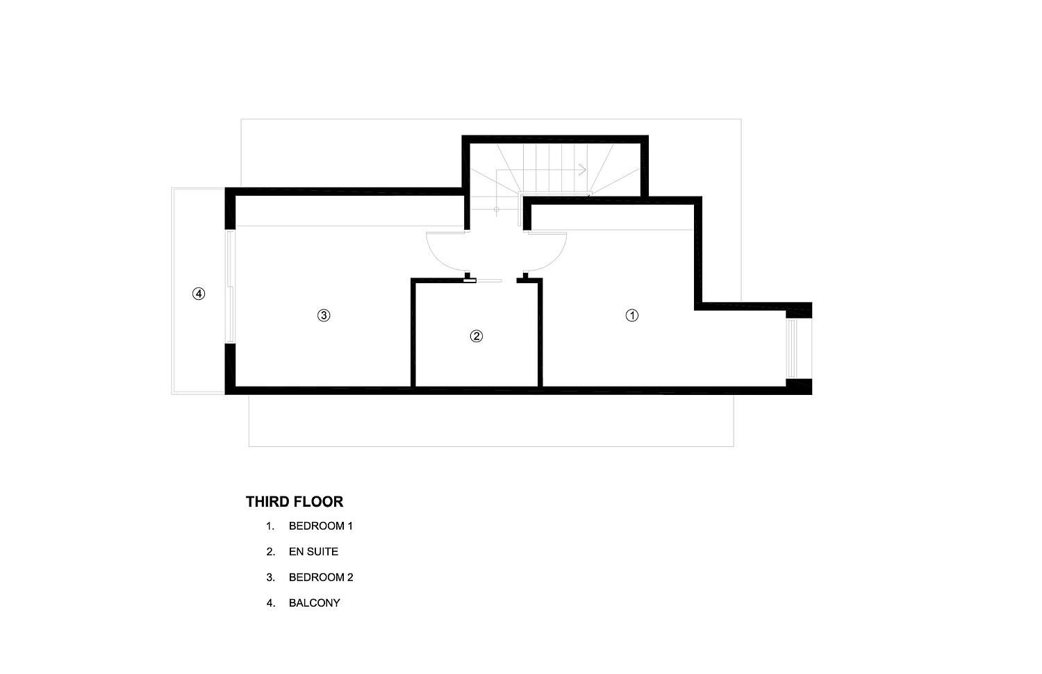 Third level floor plan of NY House