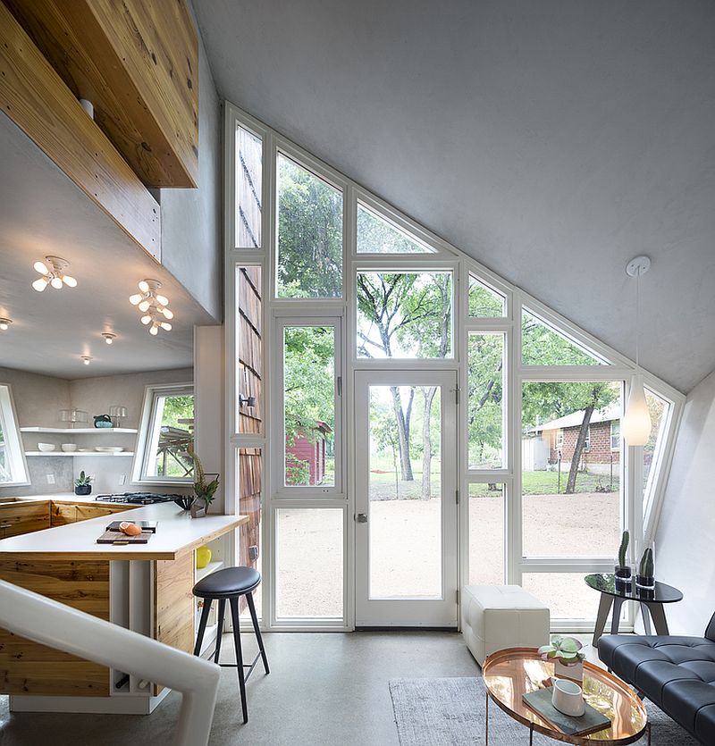 Angled walls create a unique and light-filled interior