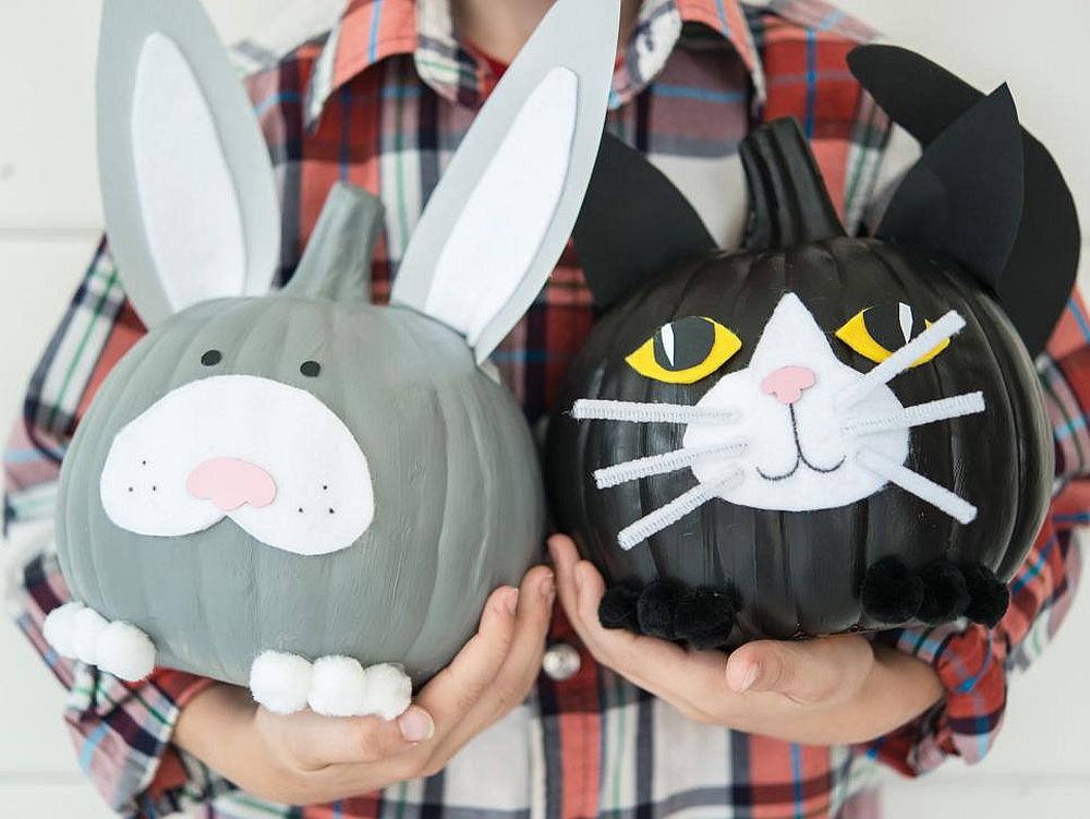 Awesome playful pet pumpkins DIY for a lovely Halloween