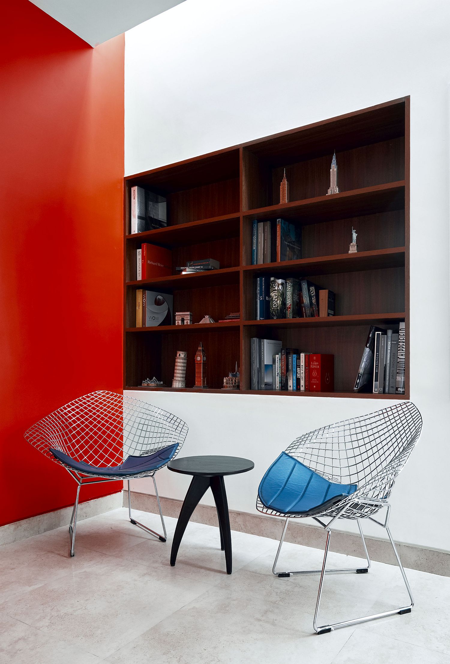 Bright-red-accent-wll-in-the-neutral-sitting-room-and-study