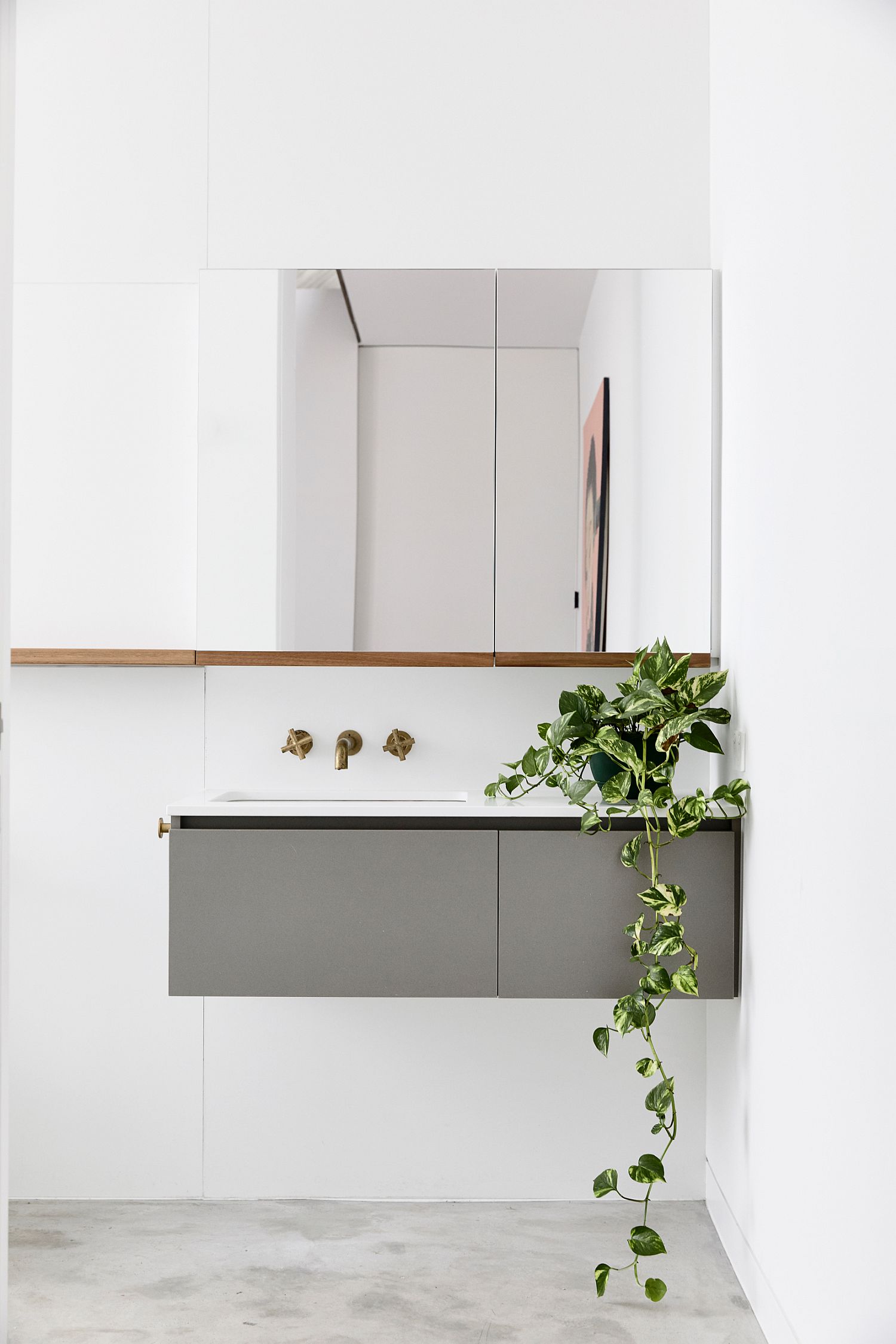 Contemporary bathroom in white with minimal style