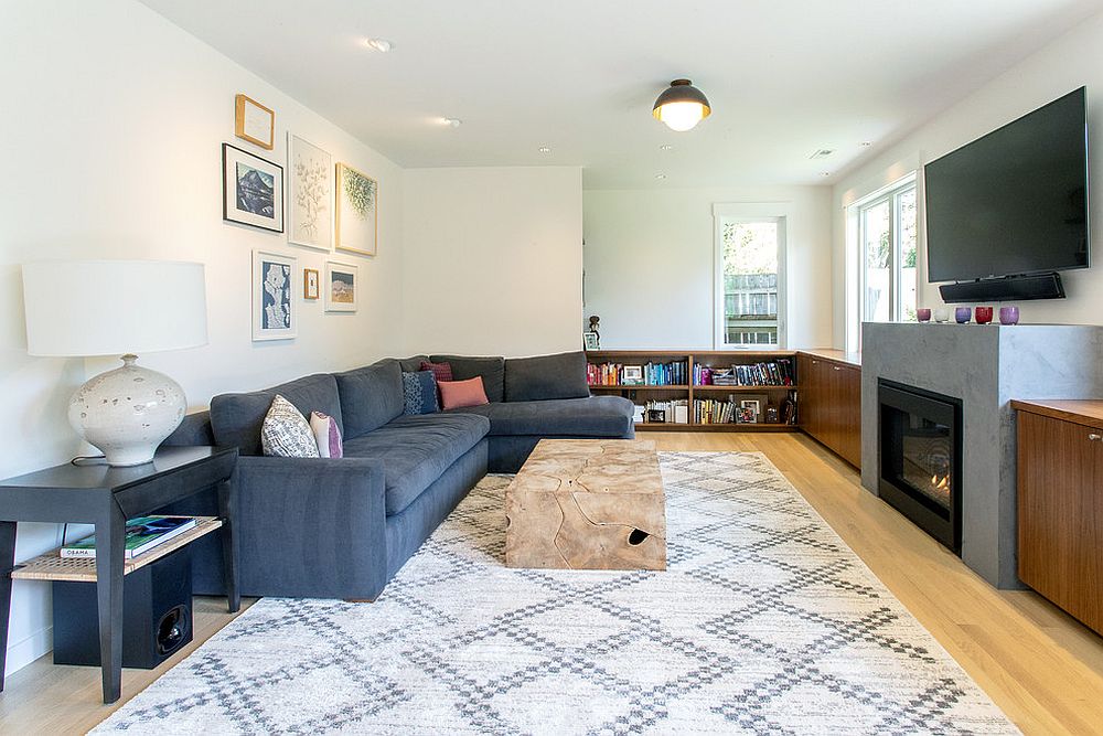 living room bookshelf