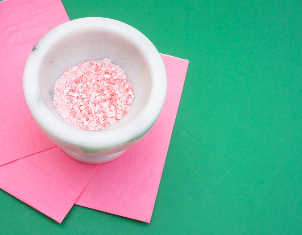 Crushed Nerds create a tangy cocktail rim