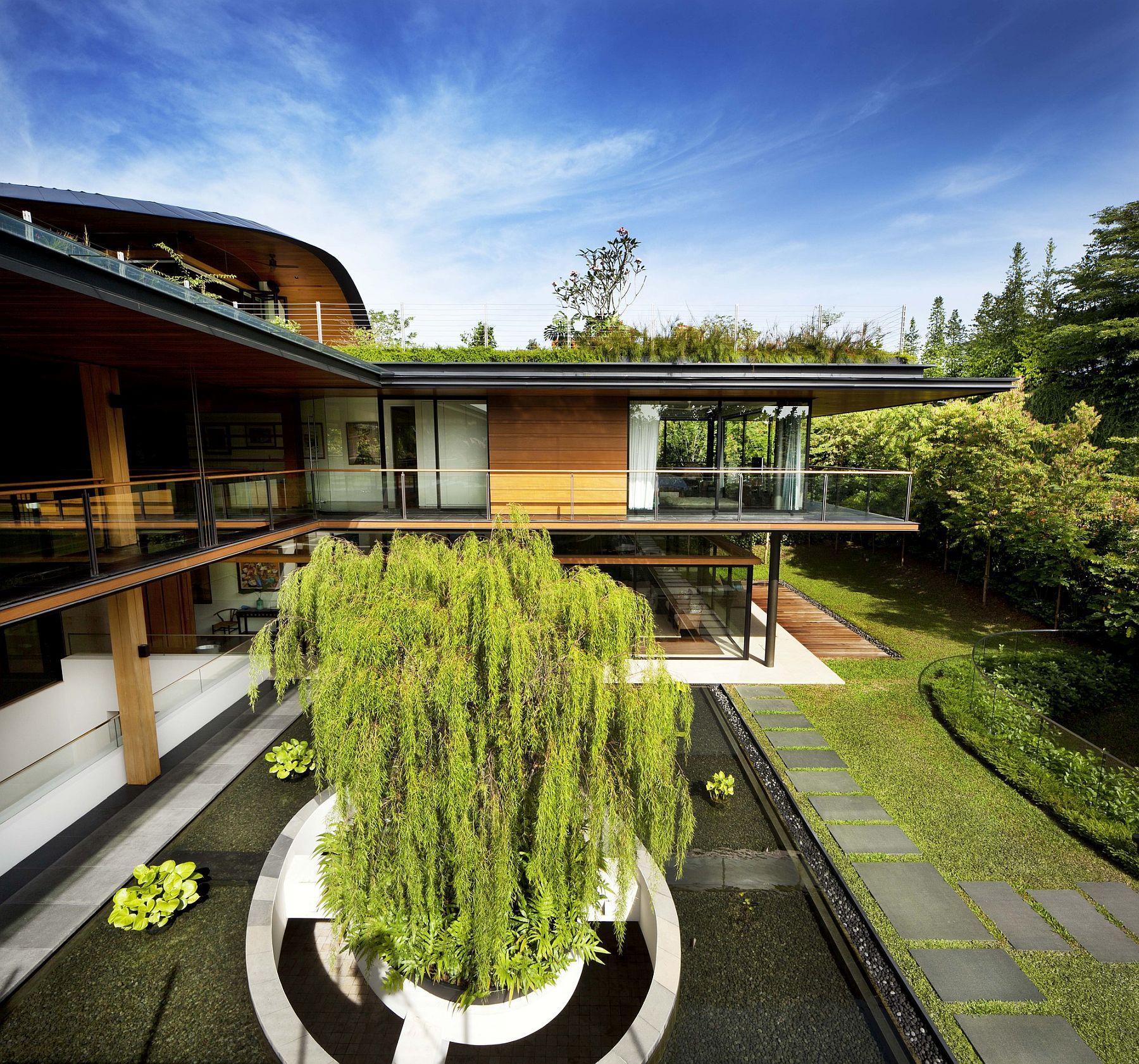 Curated landscape around the house makes a big visual impact