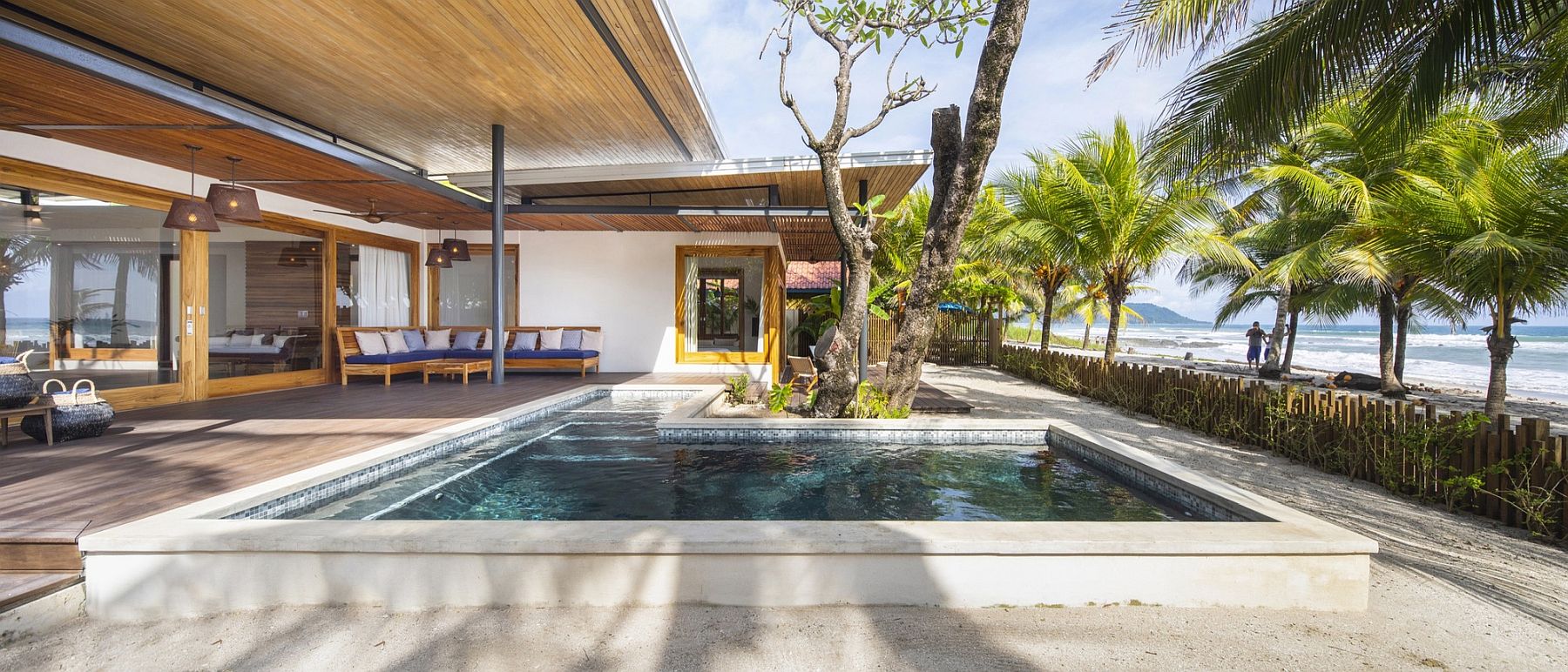 Deck and pool area of the Villa Akoya