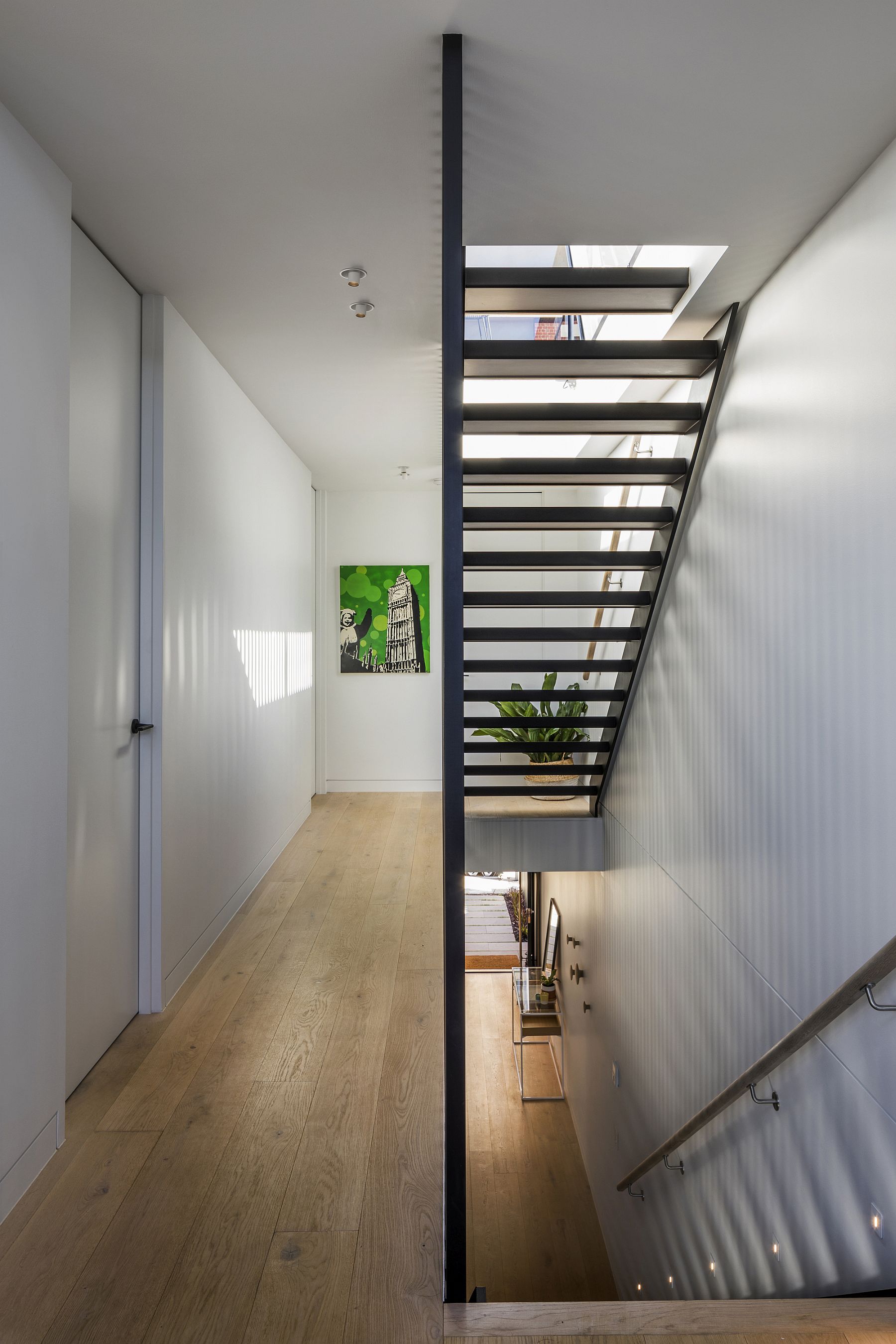 Design of the staircase also brings in ample natural light