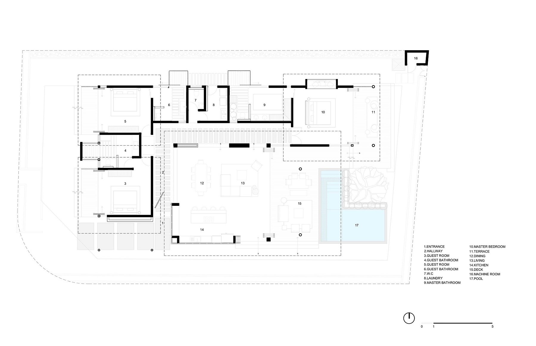 Floor plan of Villa Akoya