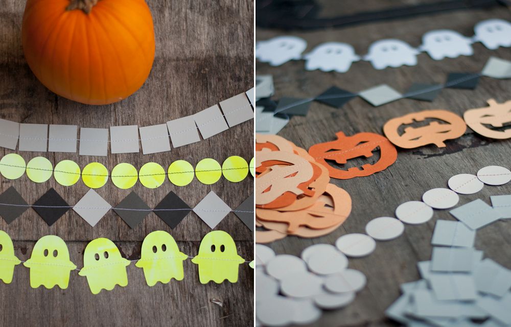 Glow-in-the dark Halloween paper garland