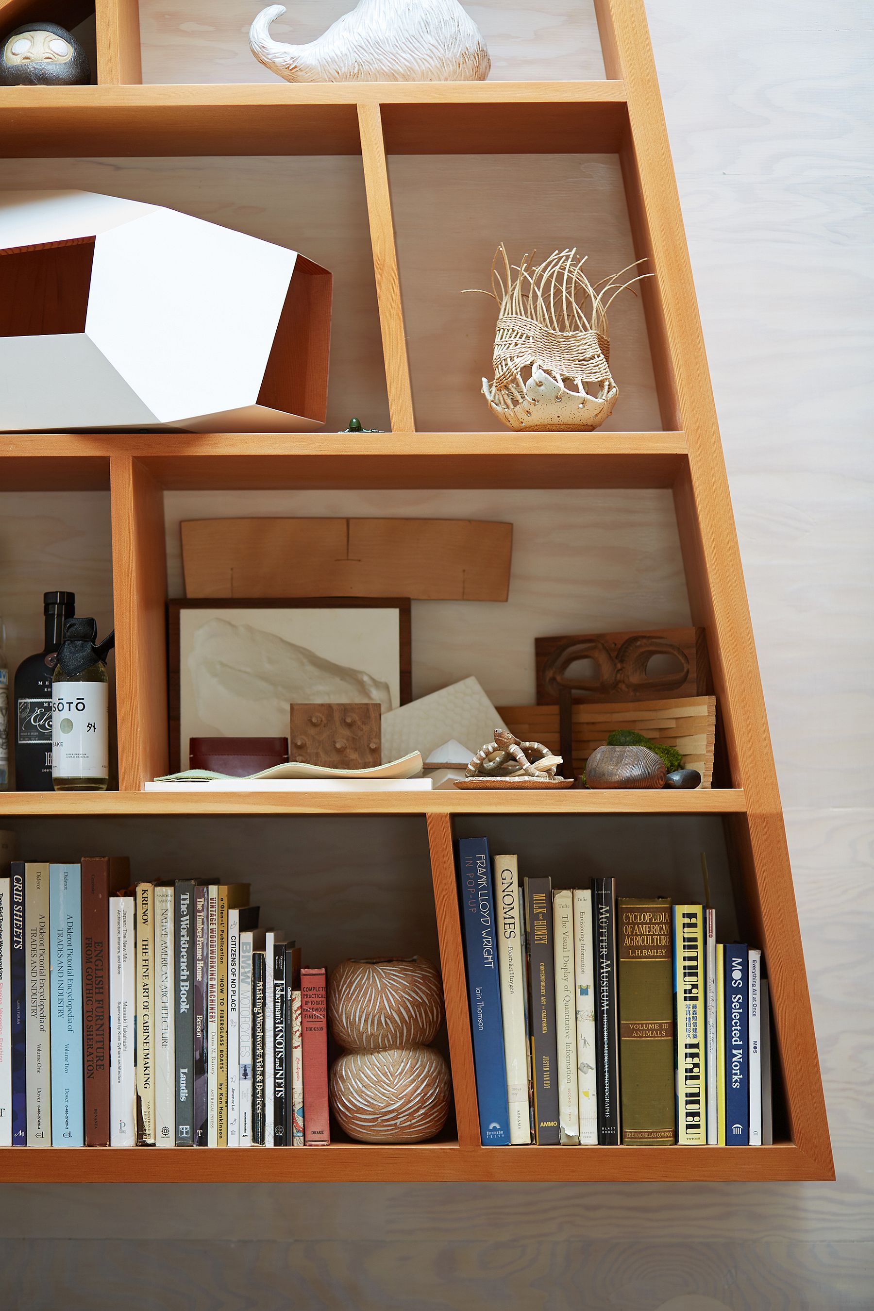 Gorgeous and open wooden shelves inside the Lighthouse