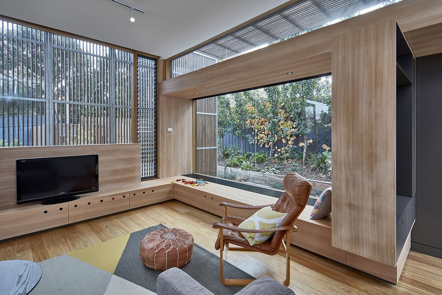 Gorgeous custom wooden furniture inside the Screen House