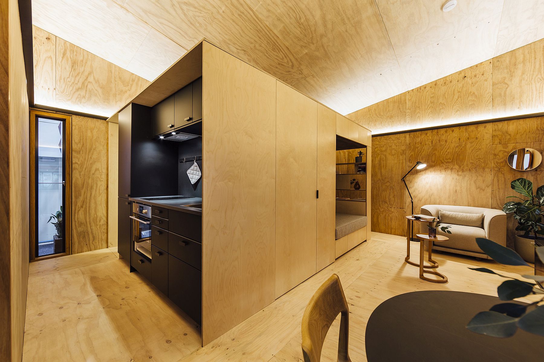 High-end-and-customizable-interior-of-the-Peak-clad-in-sustainable-timber