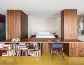 Custom Wooden Box with Bedroom Transforms Small Sao Paulo Apartment