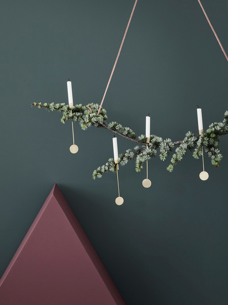 Modern Christmas greenery vignette