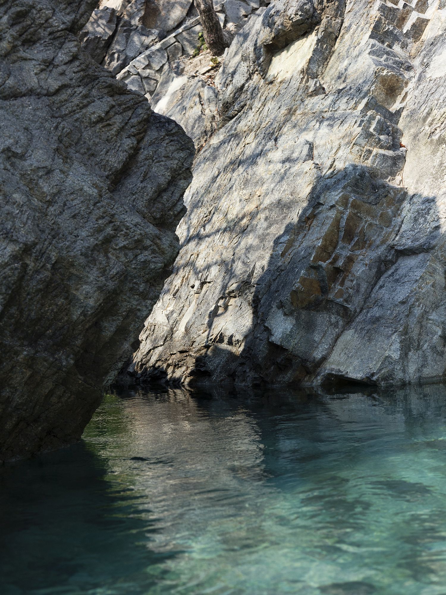 Natural pool design feels like a tide leaving behind water among the rocks