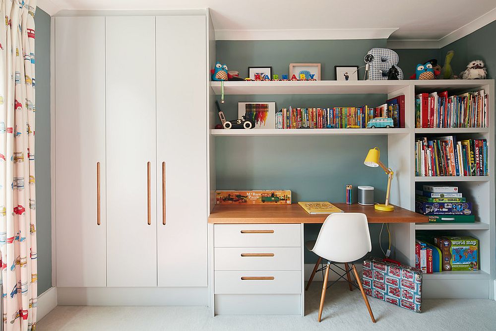 kids room with study table