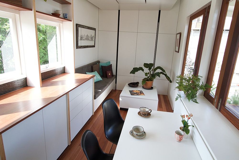 Tiny home on wheels has just enough space for two