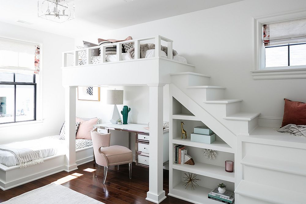 Turn the space underneath the loft bed into a study zone