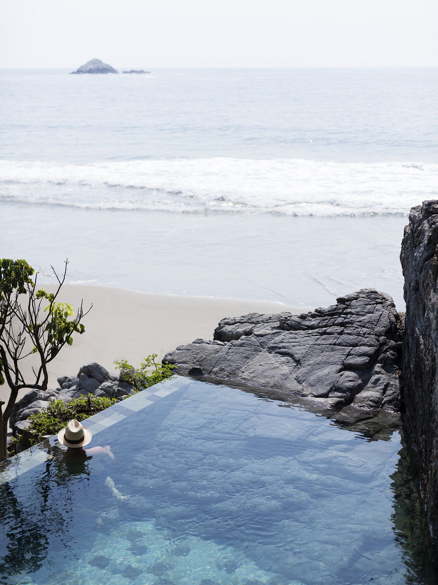 View of the beach from the pool is truly spectacular