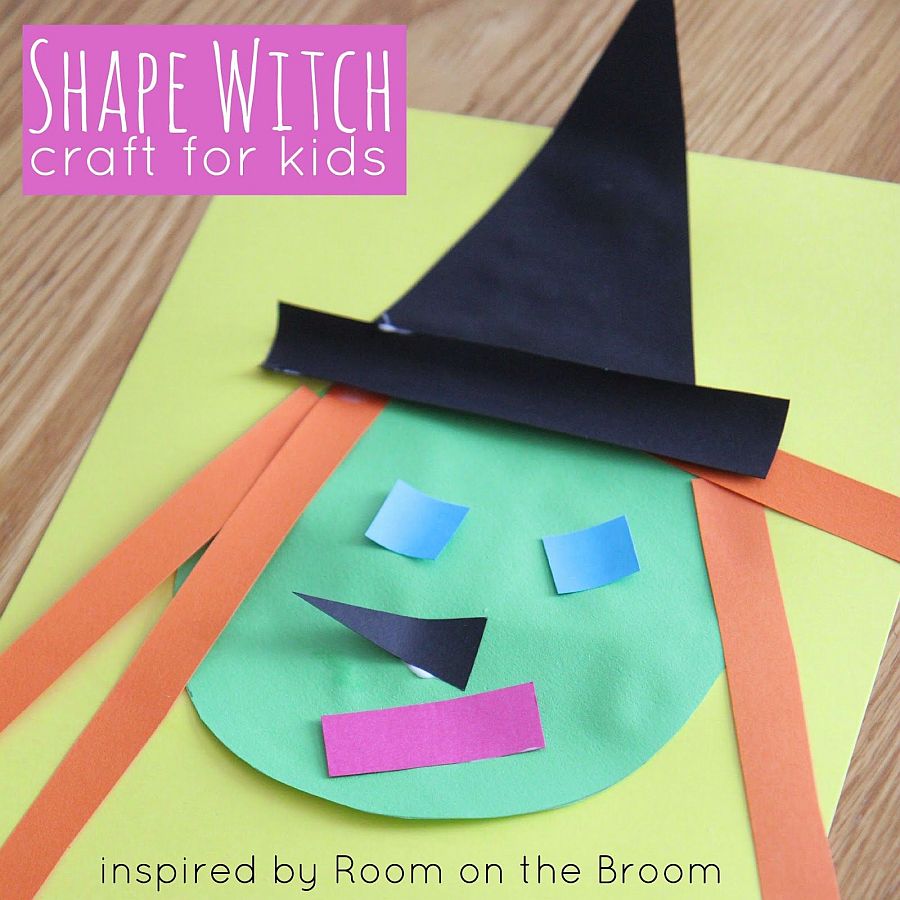 Witch-shaped-paper-craft-decorations-that-your-kids-can-make-easily