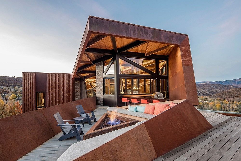 Awesome contemporary design of the mountain home explores new geometric patterns