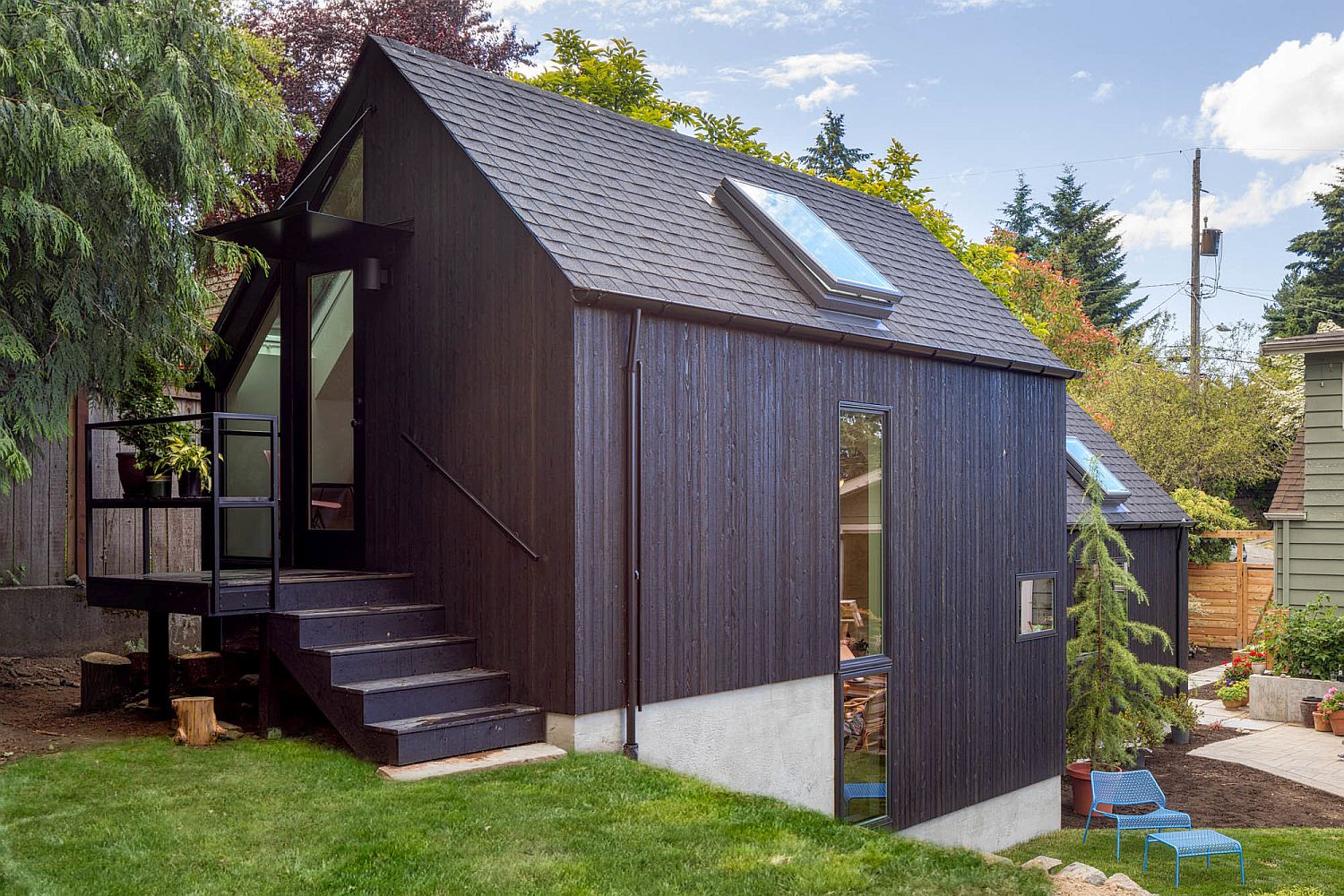 Backyard tiny home designed for aging member of the family