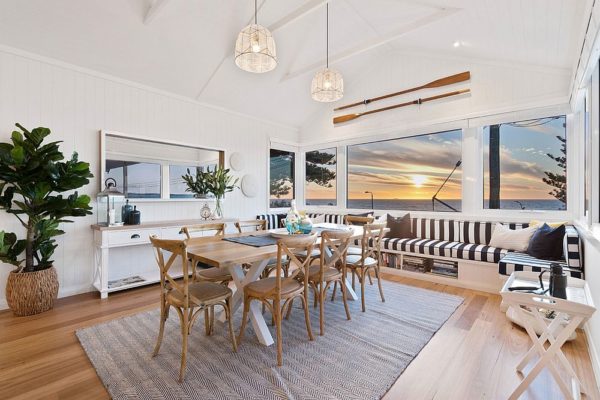 modern chic beach dining room