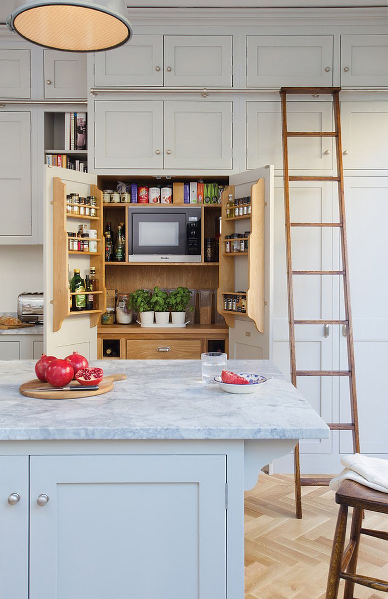 Traditional kitchen cabinet with pantry built into it