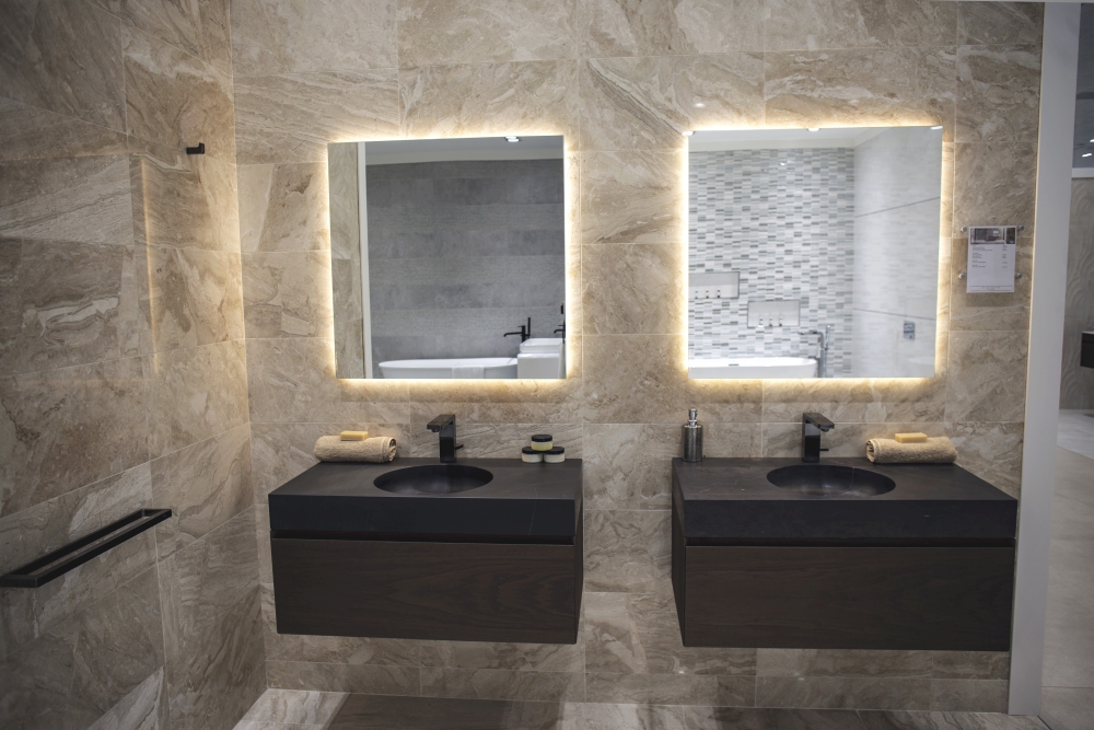 Black stone bathroom vanities