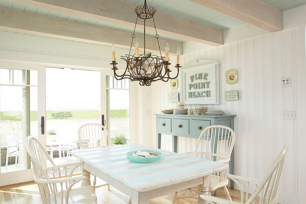 beach hut themed dining room