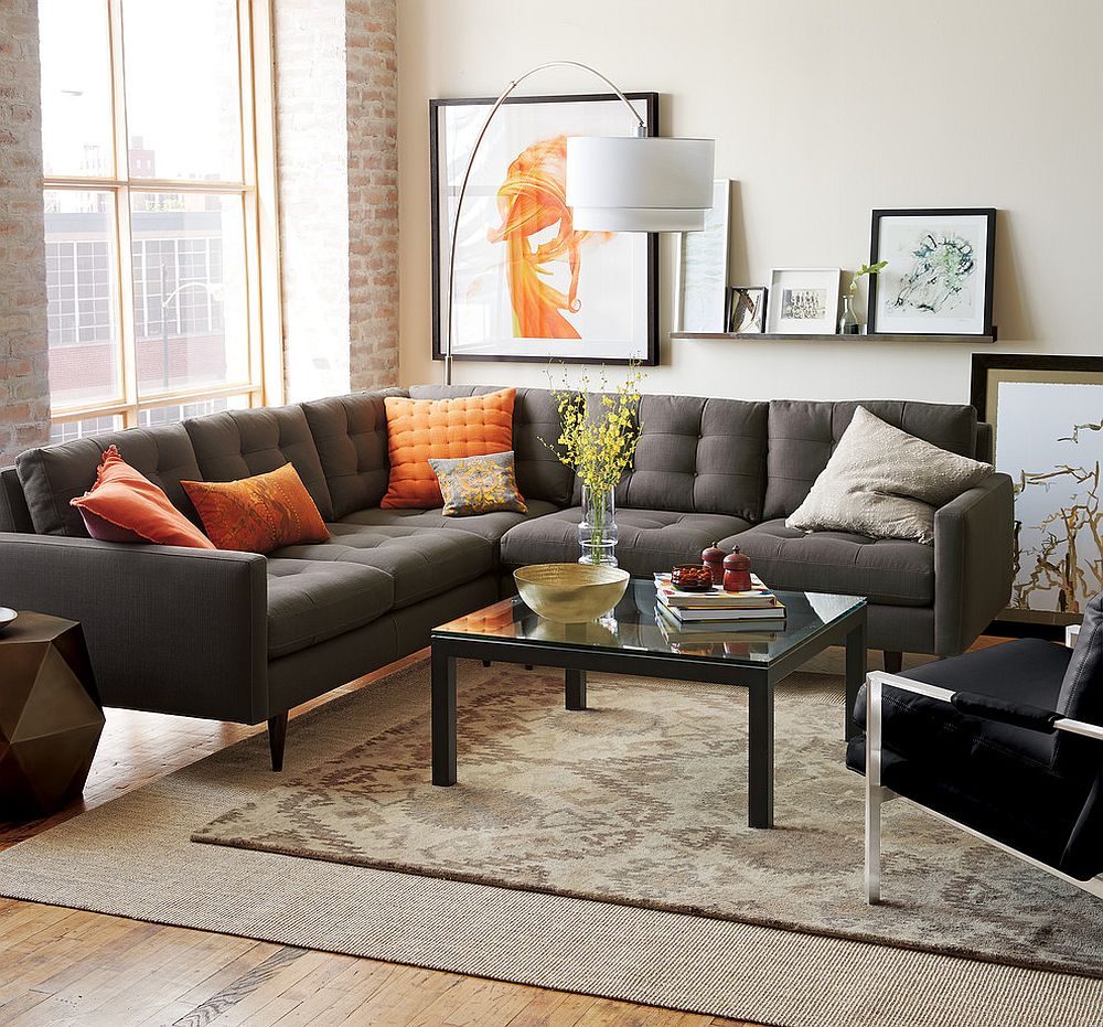 Charming Chicago Living Space Makes The Gray Sofa Work 