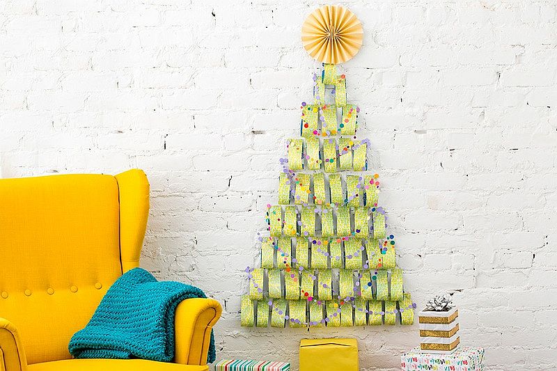 Colorful-and-easy-wrapping-paper-Christmas-tree-DIY