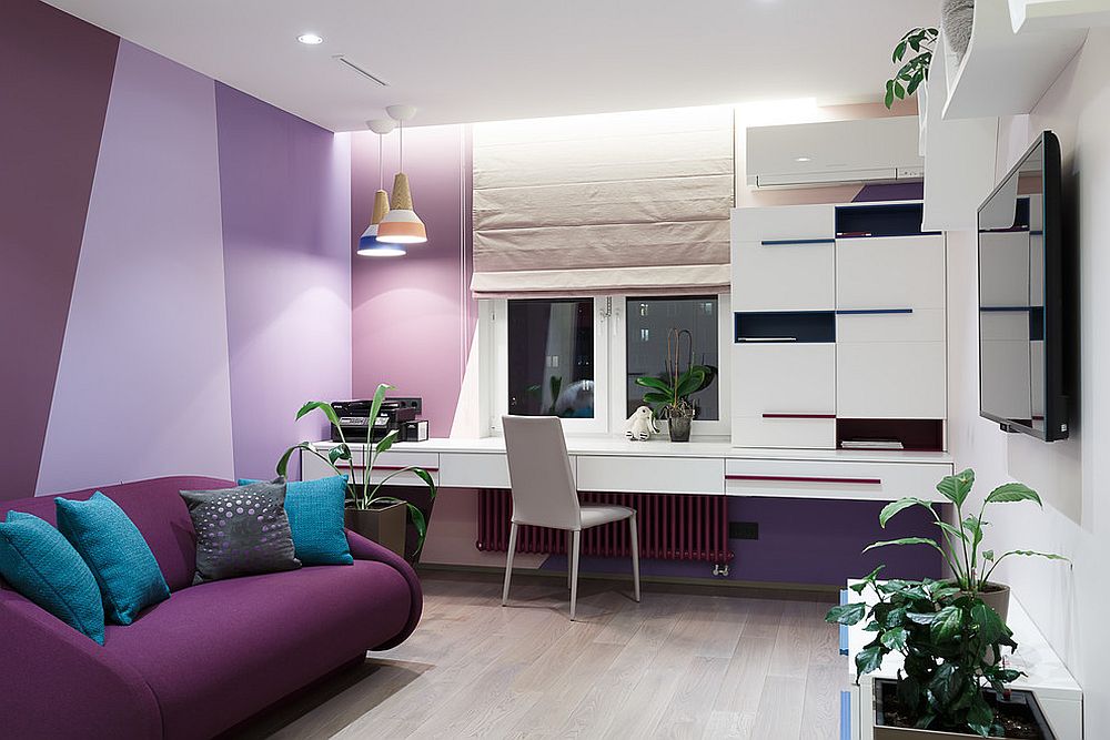 Contemporary-kids-room-with-splashes-of-purple-and-violet