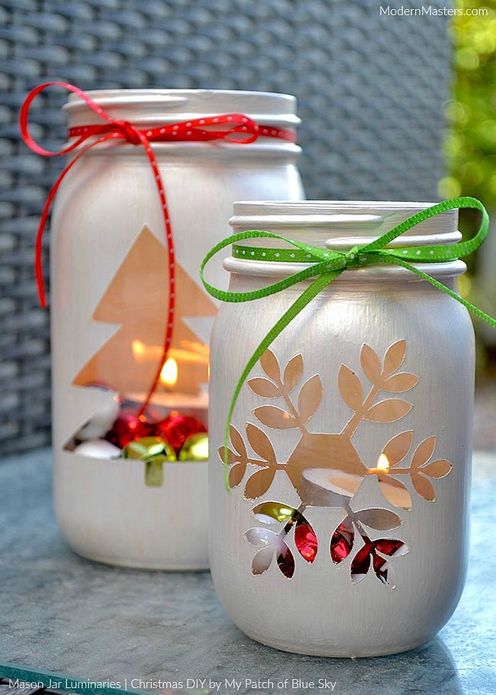 DIY Mason Jar Luminaries for Christmas and beyond