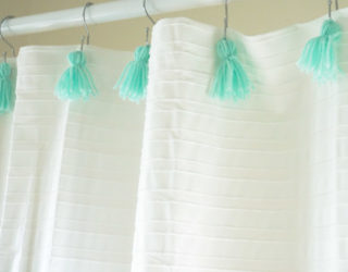 A DIY Shower Curtain with Tassels