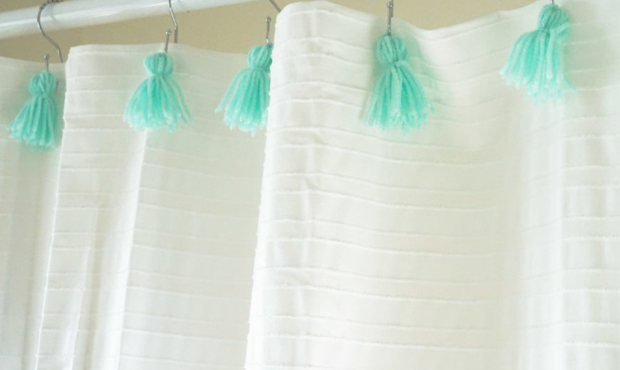A Diy Shower Curtain With Tassels, How To Make Shower Curtain Rings