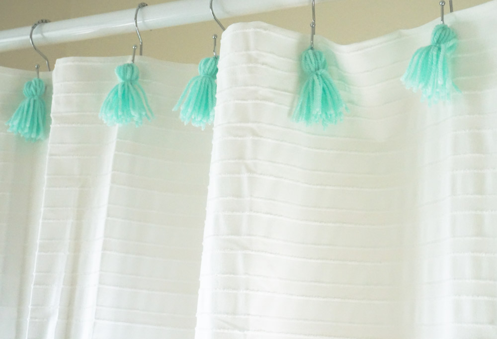 A Diy Shower Curtain With Tassels, Shower Curtains Diy
