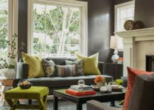 Dark-gray-meets-yellow-green-and-orange-in-this-living-space-217x155