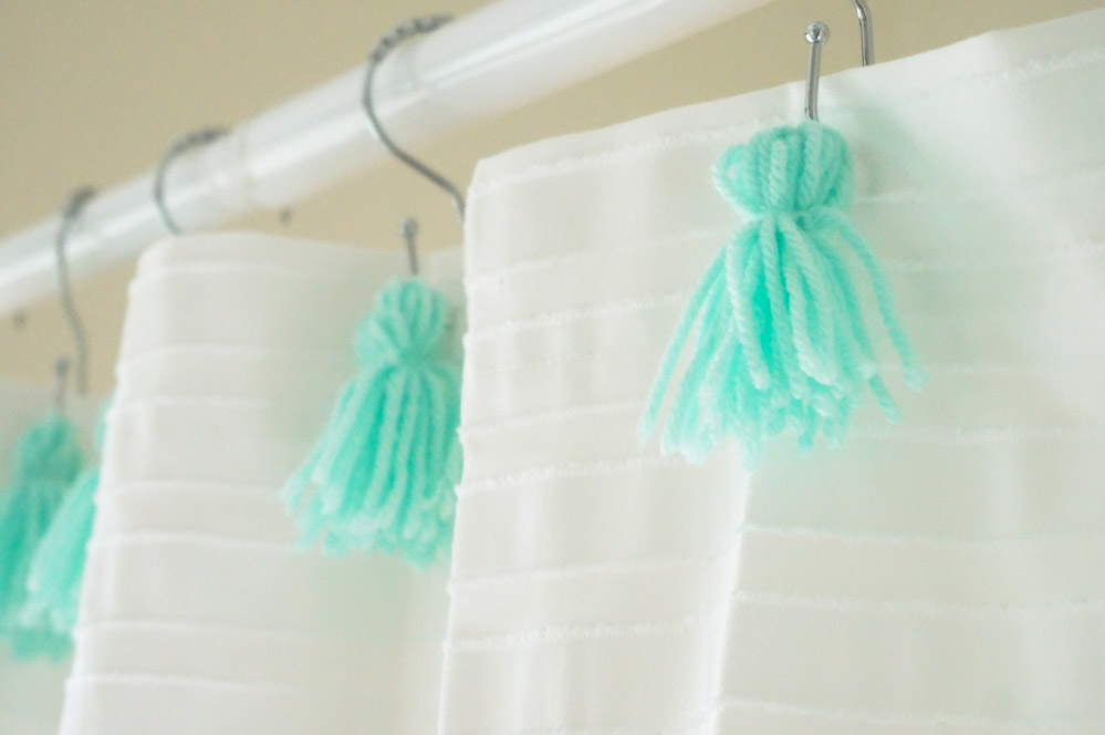 A Diy Shower Curtain With Tassels, How To Make Shower Curtain Rings