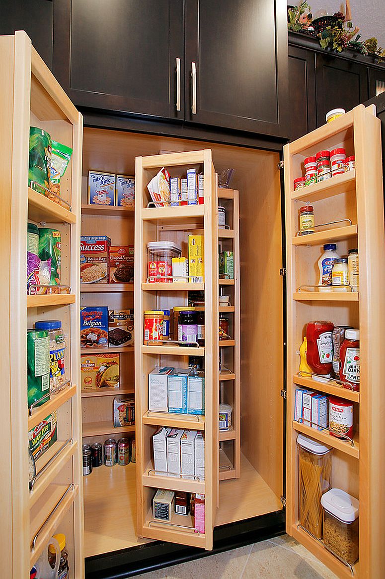 Exquisite folding cabinets and shelves for the small, smart pantry