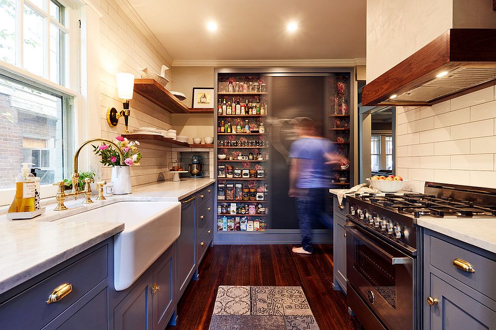 Fabulous-pantry-with-sliding-chalkboard-door-also-doubles-as-a-cool-display