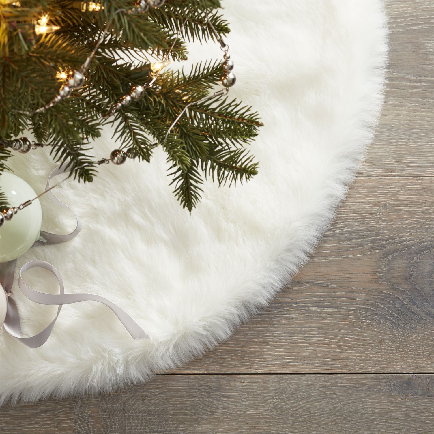 Faux fur tree skirt from CB2