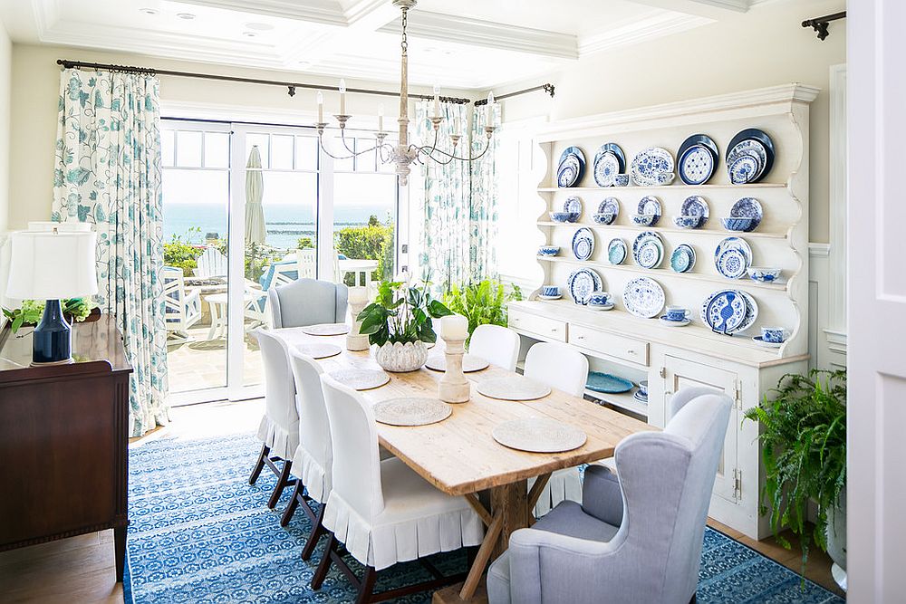 Gallery-wall-crafted-using-exquisite-chinaware-in-the-dining-room