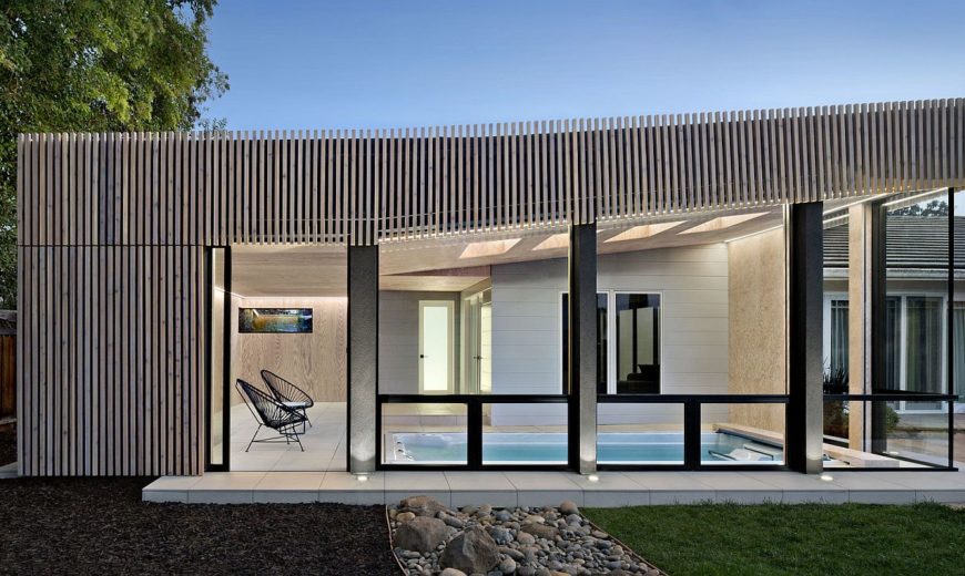 Classic 60’s Ranch Style Home Gets a Vivacious Contemporary Pool House