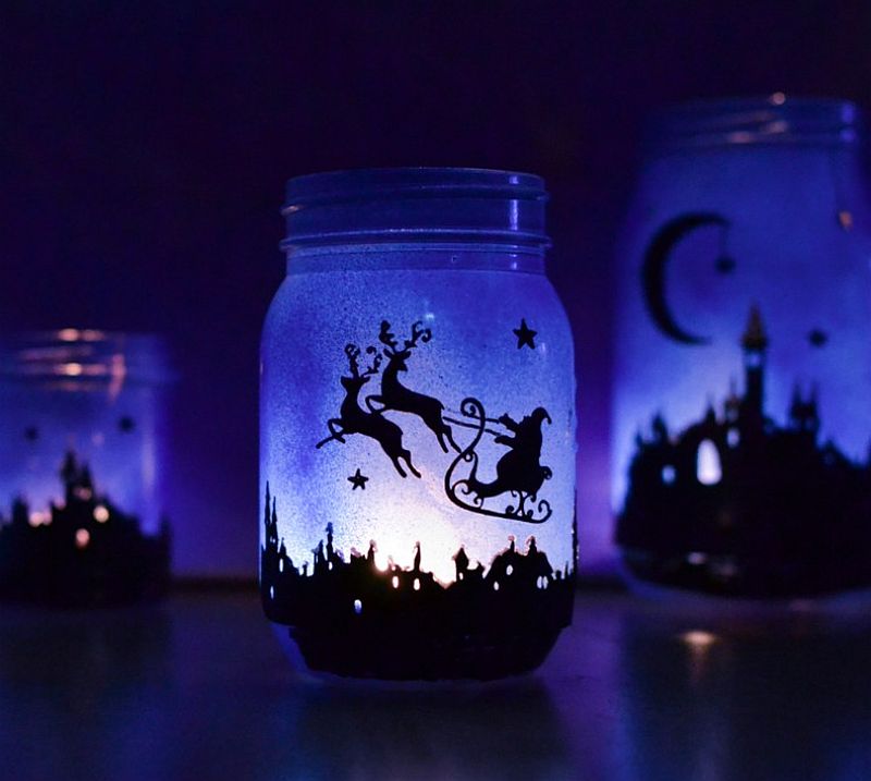 Magical DIY Christmas Lantern crafted using Mason Jars