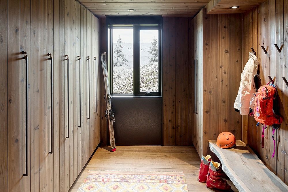 Mudroom design idea for a rugged mountain home