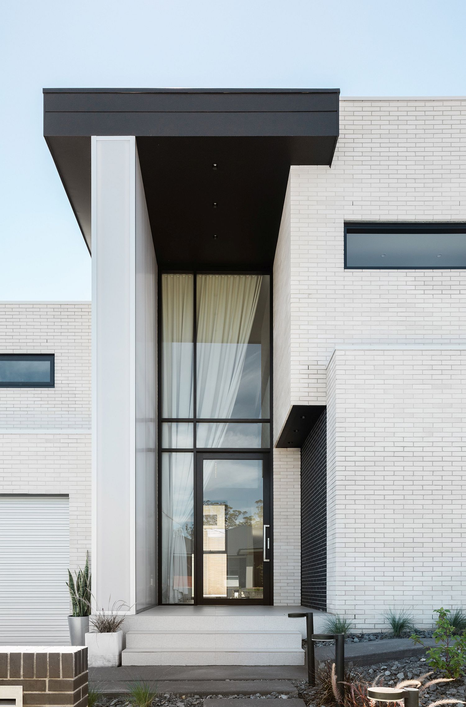 Private facade of contemporary suburban home in Sydney