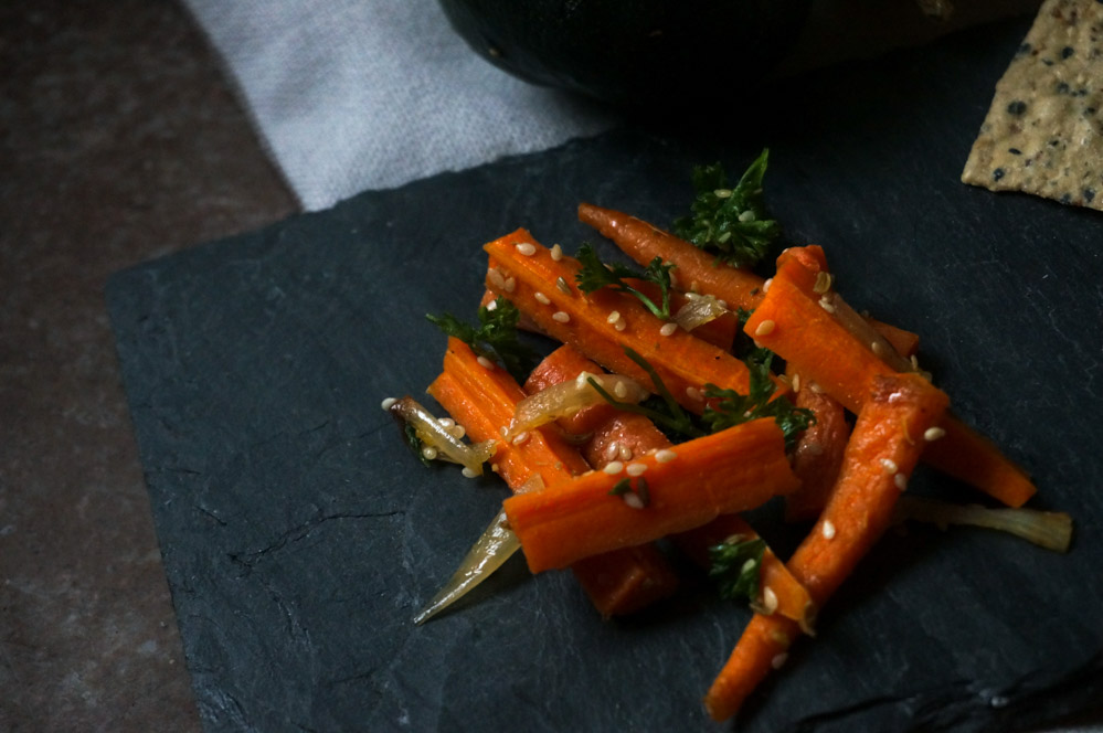 Roasted carrots for a harvest dinner