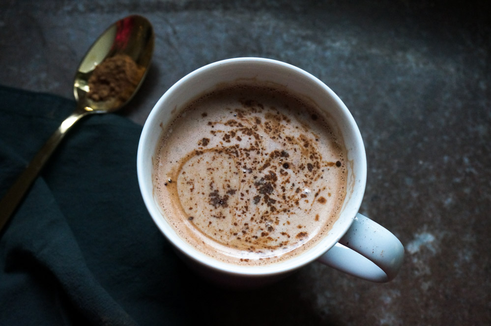 Serve hot chocolate with Thanksgiving dessert
