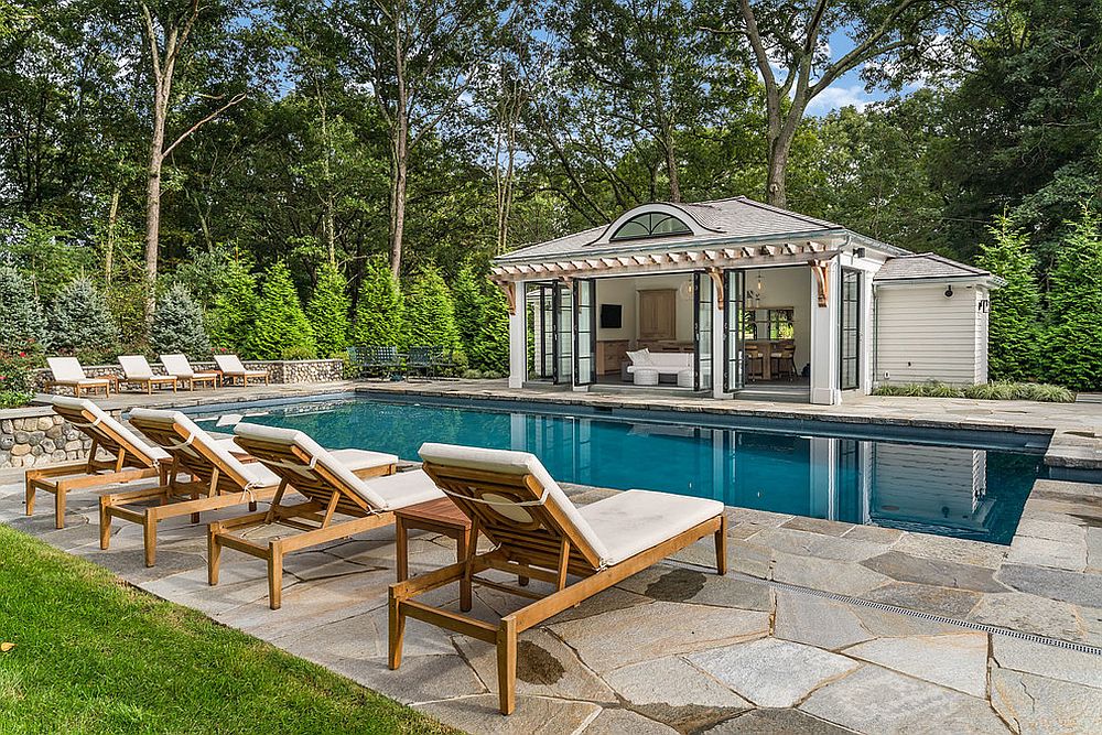 Turn the pool house into a beautiful escape that you can always enjoy