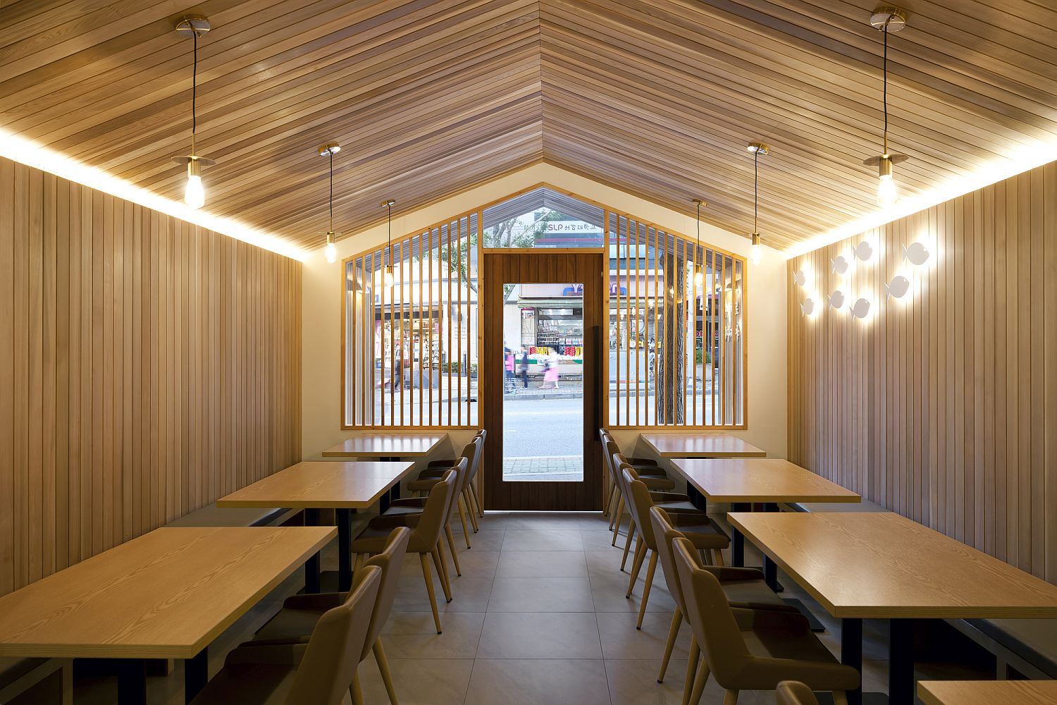 Warm and cheerful tiny restaurant design in South Korea